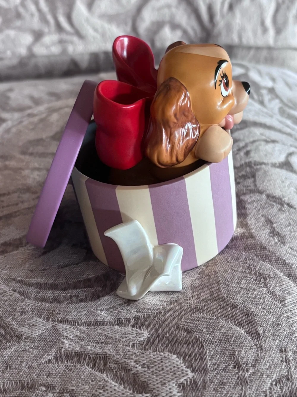 Disney Lady and the Tramp Purple and White Collectible Trinket Box